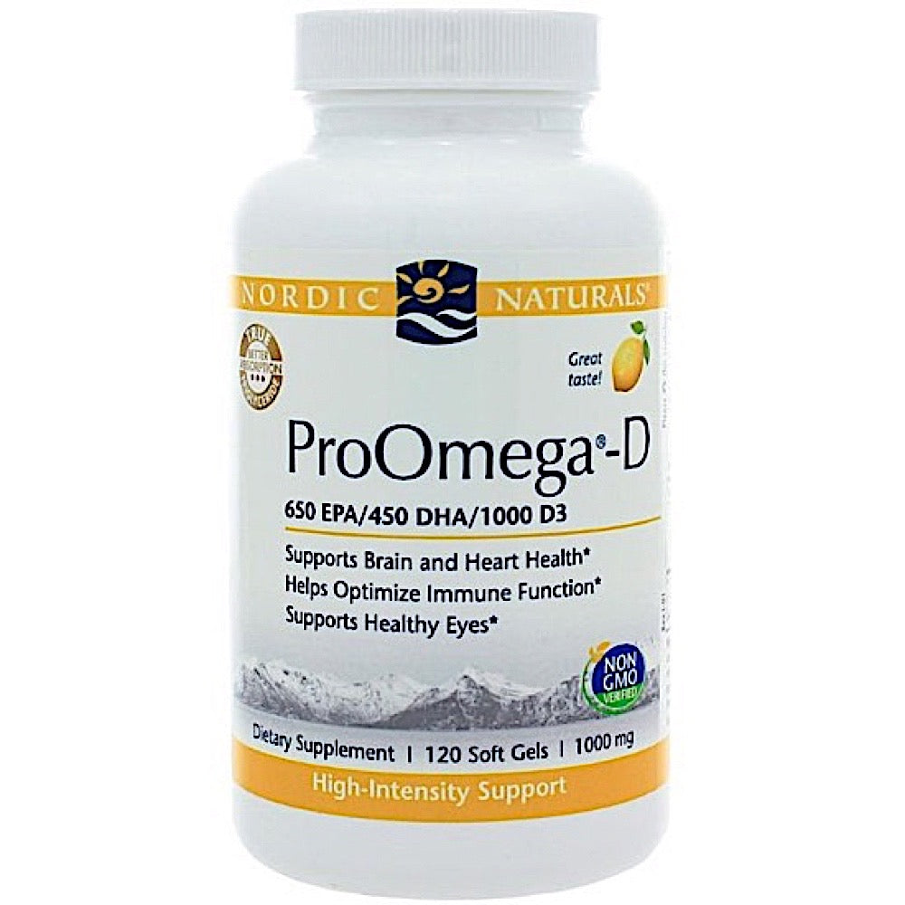 Nordic Naturals, ProOmega-D, 120 Softgels UPC 768990131240 | HiLife Vitamins